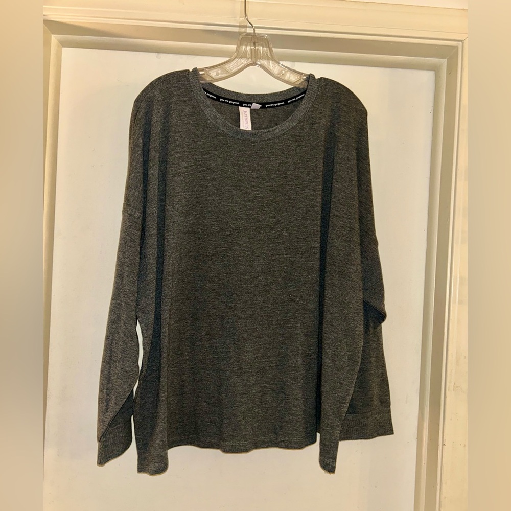 Gray Long Sleeve Sleep Top